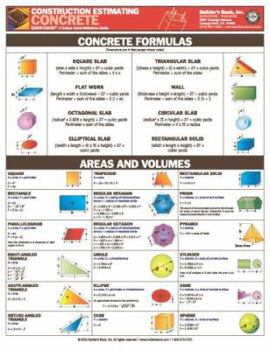 Pamphlet Quick-Card: Concrete Construction Estimating. full-color, 6-page Book