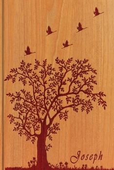 Paperback Joseph: Personalized Name Engraved Wooden with Tree & Zen Embossed Inspired - College Lined Notebook Journal - Diary & Note Ta Book