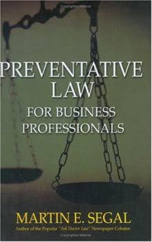 Hardcover Preventative Law for Business Professionals Book