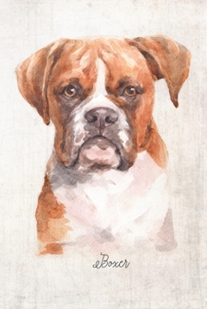 Boxer Dog Portrait Notebook: Blank Dot Grid Journal for Dog Lovers, Dog Mom, Dog Dad and Pet Owners | 6x9 | 5MM Dot Grid Pages (Watercolor Dog Journals)