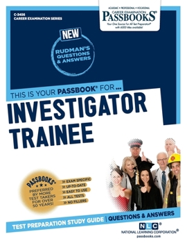 Paperback Investigator Trainee (C-3456): Passbooks Study Guide Book