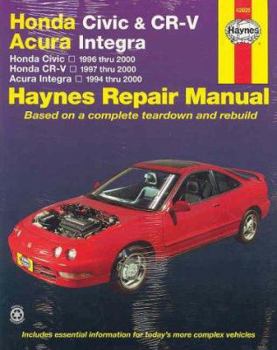 Paperback Honda Civic 96 00, Crv 97 00 & Acura Integra 94 00 Book