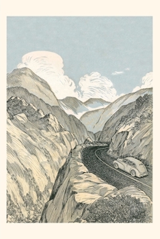 Paperback Vintage Journal Car on Mountain Road Book
