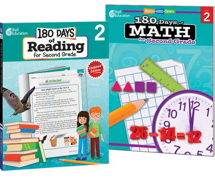 Hardcover 180 Days Reading & Math Grade 2: 2-Book Set Book