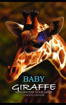 Paperback Baby Giraffe Note Monthly 2020 Planner 12 Month Calendar Book