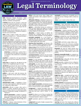 Misc. Legal Terminology: Quickstudy Laminated Reference Guide Book