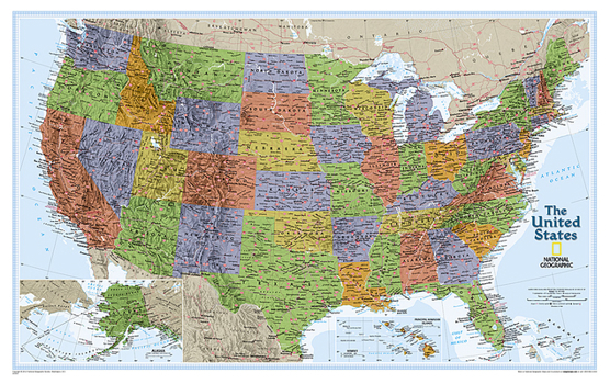 Map National Geographic United States Wall Map - Explorer - Laminated (32 X 20.25 In) Book