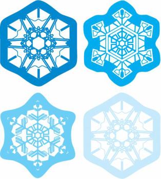 Cards Snowflakes Shape Stickers Book