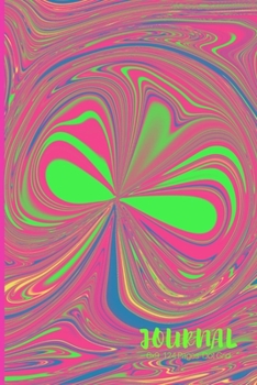 JOURNAL: DOT GRID JOURNAL- 6 X 9 - 120 Pages - Bullet Style Journal - Beautiful Marble Swirl Art Design In Bright Colors In A Glossy  Finish Cover