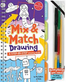 Spiral-bound Mix & Match Drawing: A Step-By-Step Drawing Studio [With Pencil with Eraswer/Fine-Tip Drawing Pen and 4 Colored Markers and Starter Drawing Pad W/Prin Book