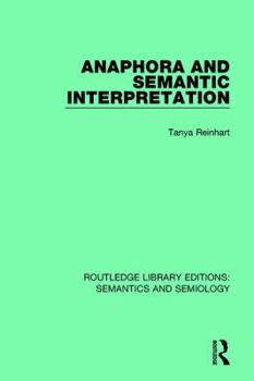 Paperback Anaphora and Semantic Interpretation Book