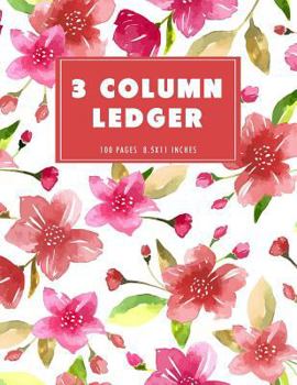 Paperback 3 Column Ledger: Cherry Blossom Bookkeeping Record Book Account Journal Book Accounting Ledger Notebook Business Home Office School 8.5 Book