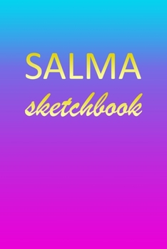 Paperback Salma: Sketchbook - Blank Imaginative Sketch Book Paper - Pink Blue Gold Custom Letter S Personalized Cover - Teach & Practic Book