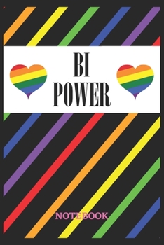 BI POWER Notebook: 6x9 inches - 110 graph paper, quad ruled, squared, grid paper pages • Greatest LGBTQ Rainbow Hearts Journal • Gift, Present Idea