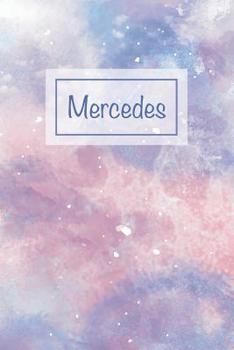 Mercedes: First Name Personalized Notebook, College Ruled (Lined) Journal, Cute Pastel Notepad with Marble Pattern for Girls, Teens and Women