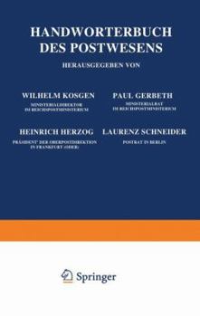 Paperback Handwörterbuch Des Postwesens [German] Book