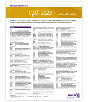 Wall Chart CPT 2023 Express Reference Coding Card: Urology/Nephrology Book