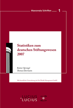 Paperback Statistiken Zum Deutschen Stiftungswesen 2007 [German] Book