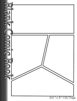 Paperback Blank Comic Book Pages-Blank Comic Strips-4 Panels, 8.5"x11",100 Pages: Create Your Own Comics With Blank Multi Panels Drawing Paper Book