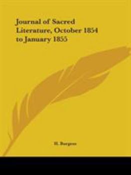 The Journal of Sacred Literature, October 1854 to January 1855