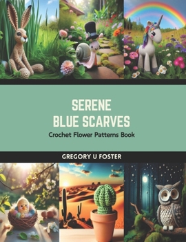 Paperback Serene Blue Scarves: Crochet Flower Patterns Book