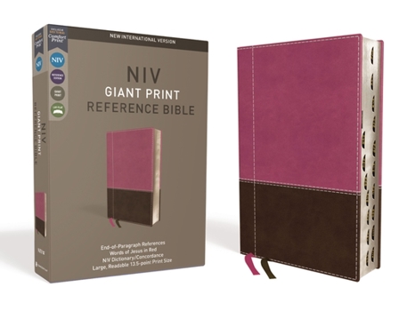 Imitation Leather NIV, Reference Bible, Giant Print, Imitation Leather, Pink/Brown, Red Letter Edition, Indexed, Comfort Print [Large Print] Book