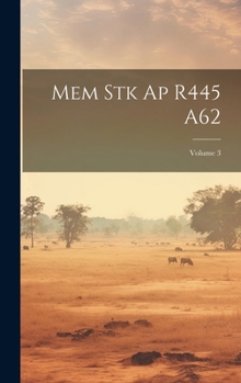 Hardcover Mem Stk Ap R445 A62; Volume 3 [French] Book