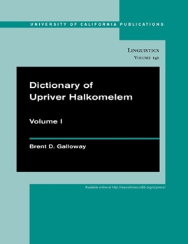 Paperback Dictionary of Upriver Halkomelem: Volume 141 Book
