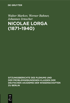 Hardcover Nicolae Lorga (1871-1940) [German] Book