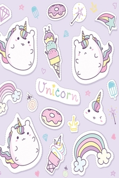 Paperback Kawaii lumpy unicorns 2: chubby unicorns Dot Grid 6x9 Dotted Bullet Journal and Notebook 120 Pages with sweets Book