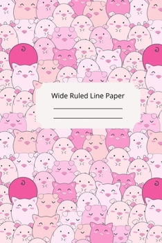 Paperback Cute Sleep Pig Theme Wide Ruled Line Paper Book