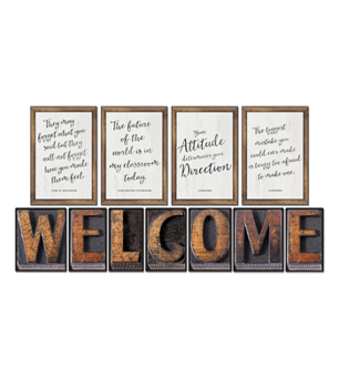 Wall Chart Industrial Chic Welcome Bulletin Board Set Book