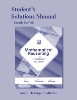 Paperback Student Solutions Manual for Mathematical Reasoning for Elementary Teachers Book