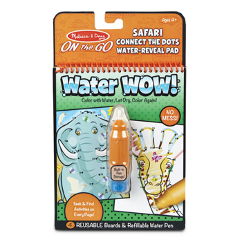 Toy Melissa & Doug On the Go Water Wow! Reusable Water-Reveal Activity Pad - Connect The Dots - Safari - Party Favors, Stocking Stuffers, Travel Toys, Mess Free Coloring Books for Kids Ages 4+ Book