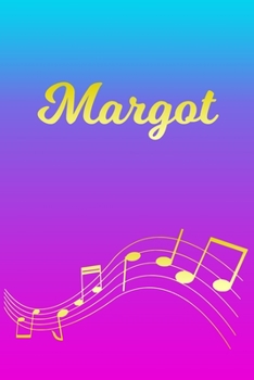 Margot: Sheet Music Note Manuscript Notebook Paper | Pink Blue Gold  Personalized Letter M Initial Custom First Name Cover | Musician Composer ... Notepad Notation Guide | Compose Write Songs