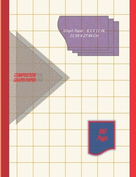 Paperback Graph Paper Notebook 8.5 x 11 IN, 21.59 x 27.94 cm [100page]: 1 inch thin = 1" squares perfect binding, non-perforated, Double-sided Composition Graph Book