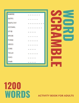 Paperback Word Scramble Activity Book For Adults: 1200 Words Puzzles Large Print With Solution Book