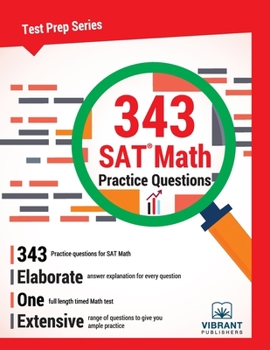 Paperback 343 SAT Math Practice Questions Book