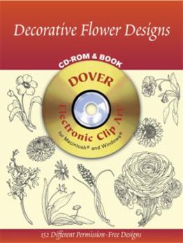 Paperback Decorative Flower Designs [With CDROM] Book