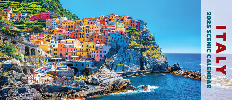 Calendar Italy 2025 Panoramic 15 X 6.5 Wall Calendar Book