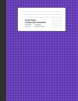 Graph Paper Composition Notebook: Violet, Grid Paper Notebook, Quad Ruled,  4 Square Per Inch (4x4), 100 Sheets, 200 pages (Large, 8.5 x 11)