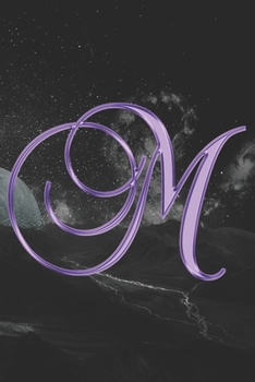 M Journal: A Monogram M Initial Capital Letter Notebook For Writing And Notes: Great Personalized Gift For All First, Middle, Or Last Names (Blue Gold Lilac Flower Floral Print)