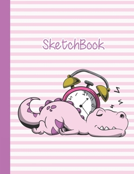 Paperback Sketchbook: Cool Blank Notebook for Sketching and Picture Space with Funny and Cute Sleeping T-rex Dinosaur, Unlined Paper Book fo Book