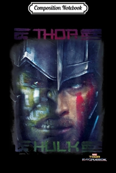 Paperback Composition Notebook: Marvel Thor Ragnarok Hulk Face to Face Symmetrical Journal/Notebook Blank Lined Ruled 6x9 100 Pages Book