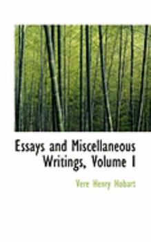 Paperback Essays and Miscellaneous Writings, Volume I Book