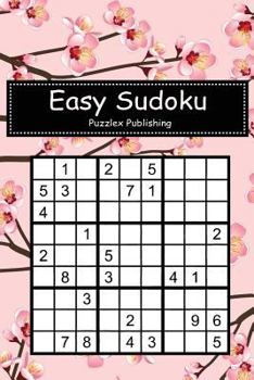 Paperback Easy Sudoku: Sudoku Puzzle Game For Beginers With Flower Blossom Seamless On Pink Cover Book