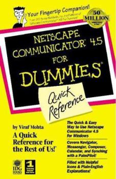 Paperback Netscape Communicator 4.5 For Dummies?: Quick Reference Book