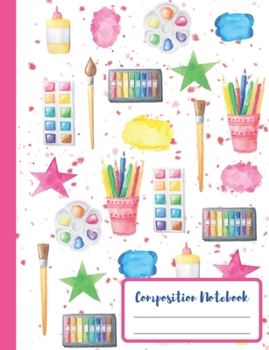 Paperback Composition Notebook: Artistic Splash - 110 Wide-Ruled Pages - Standard Composition Boook Size - Softcover with Name Space Book