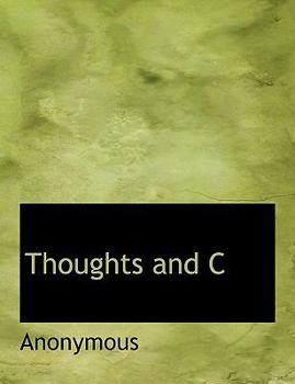 Paperback Thoughts and C Book