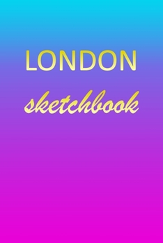 Paperback London: Sketchbook - Blank Imaginative Sketch Book Paper - Pink Blue Gold Custom Letter L Personalized Cover - Teach & Practic Book